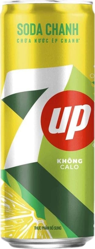 7UP Lemon Soda Zero Calorie Sleek Can