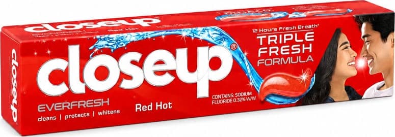 Closeup Toothpaste Everfresh Red Hot