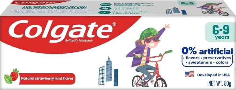 Colgate Kids 6-9 Years Toothpaste Natural Strawberry Mint