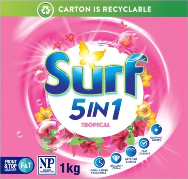 Surf 5 in 1 Laundry Detergent Powder Tropical