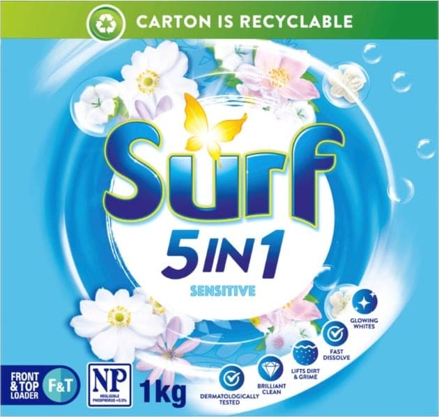 Surf 5 in 1 Laundry Detergent Powder Sensitive