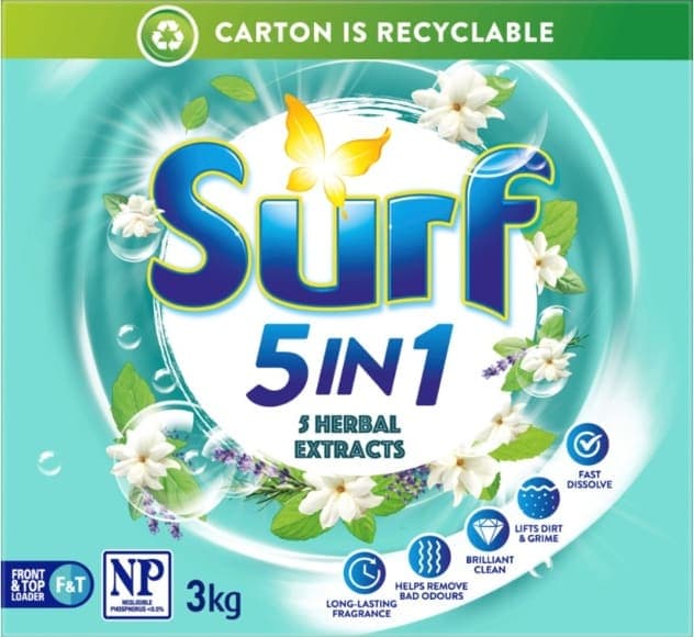 Surf 5 in 1 Laundry Detergent Powder 5 Herbal Extracts